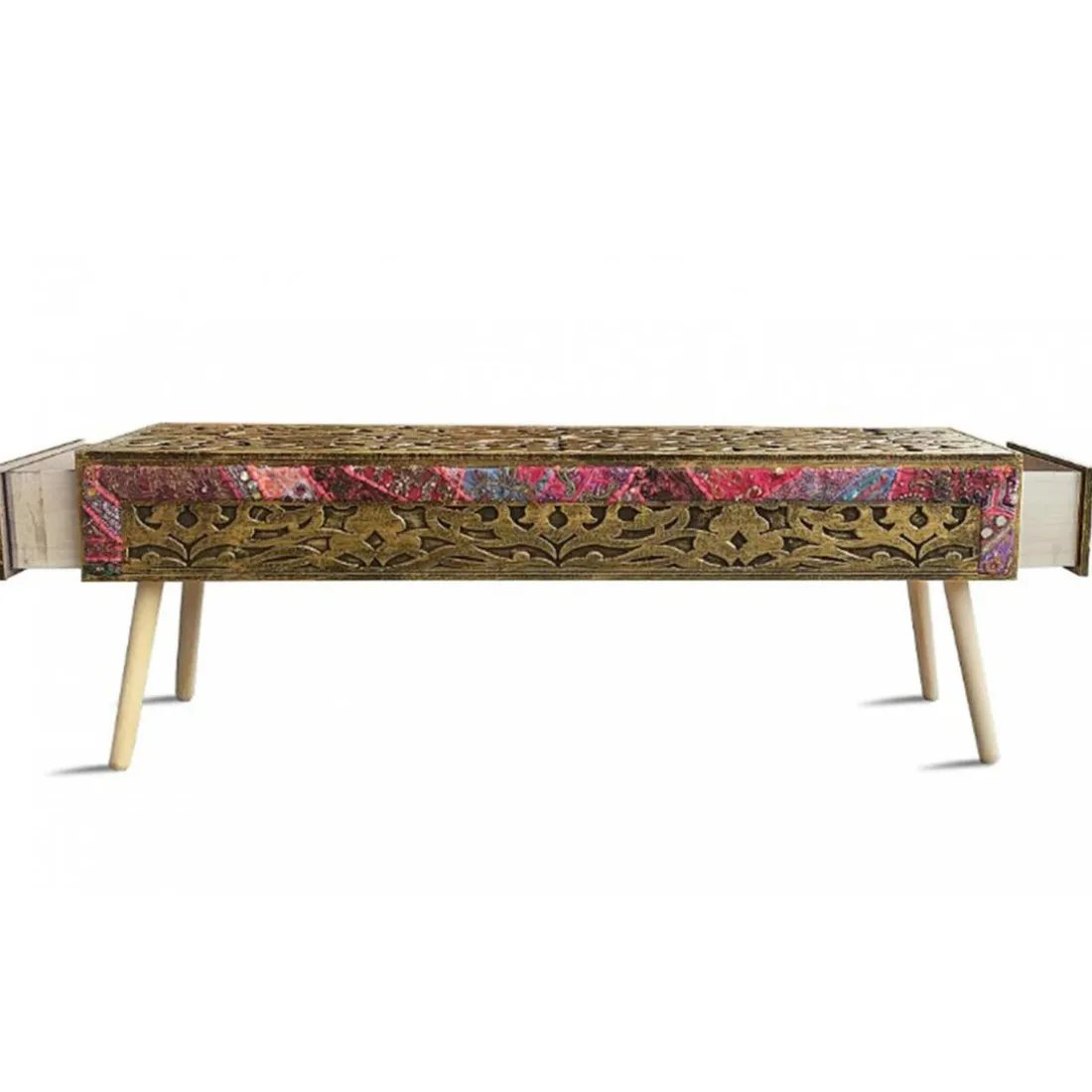 Bout de Lit Jadida Bronze et Tissu