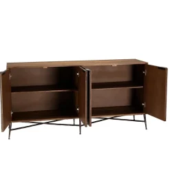 Buffet 4 portes à motifs ethniques et pieds croisés