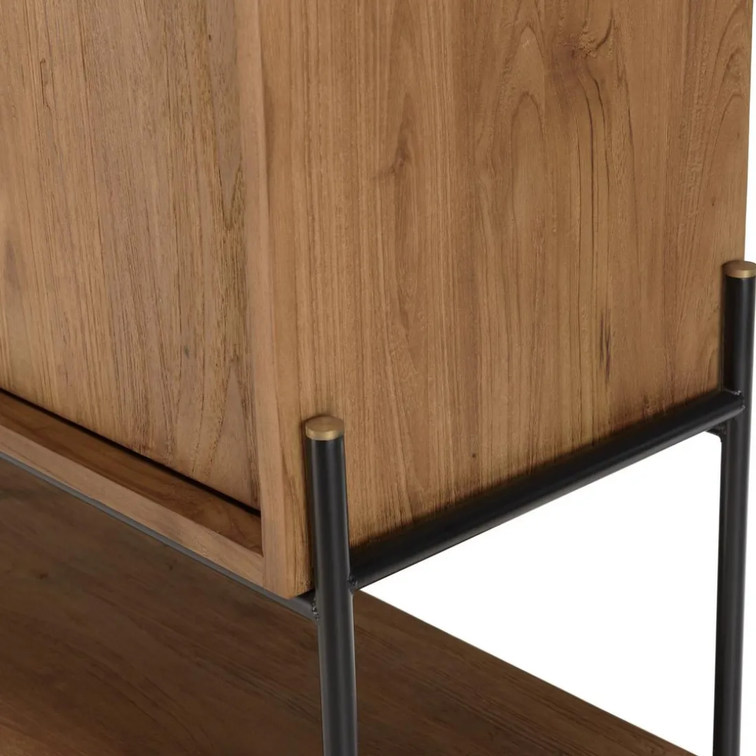 Buffet 2 portes 1 niche en bois de teck recyclé naturel