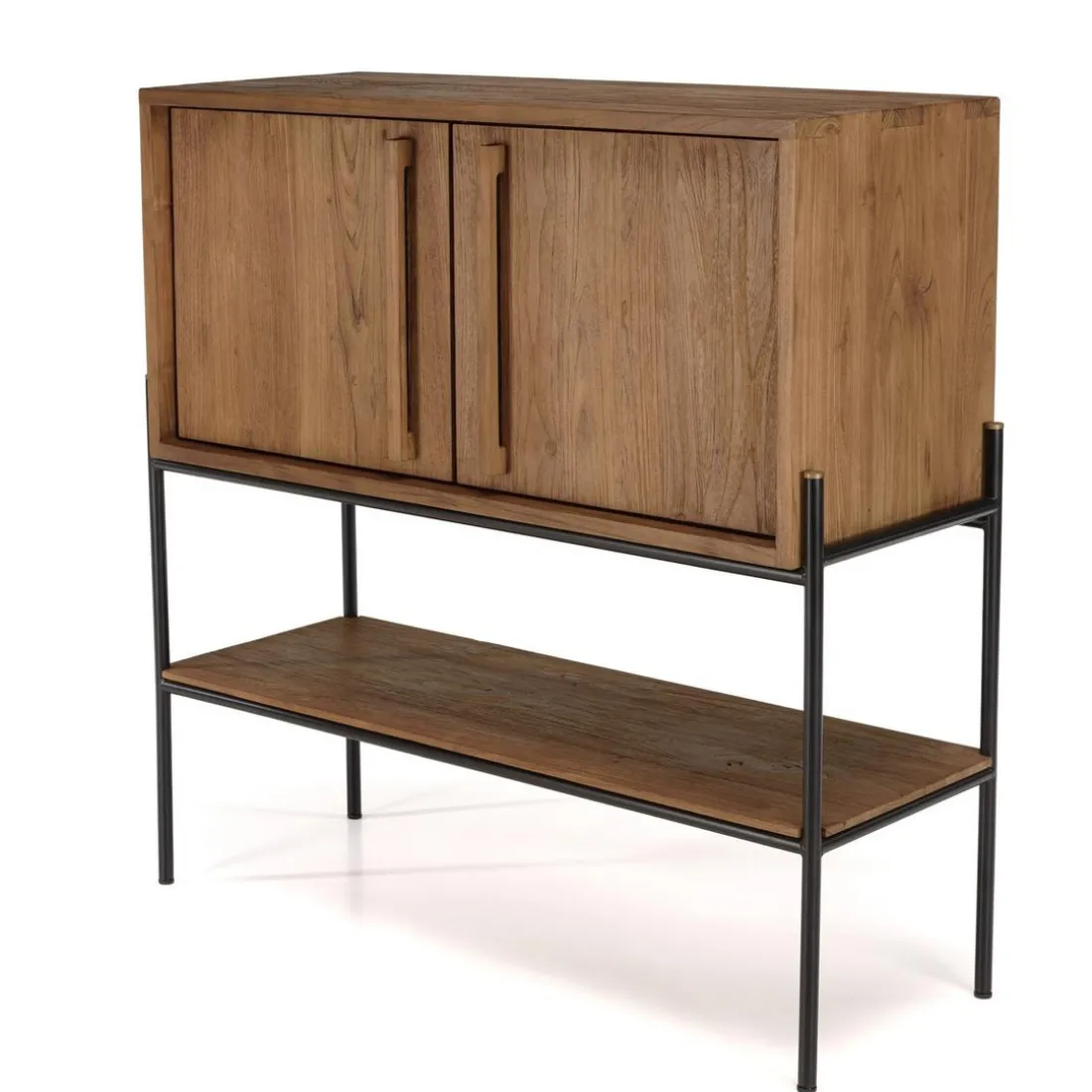 Buffet 2 portes 1 niche en bois de teck recyclé naturel