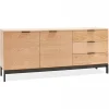 Buffet 2 Portes 3 Tiroirs Chêne Clair HIGH C