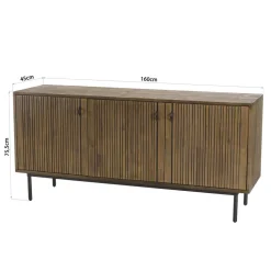Buffet 3 Portes Acacia Pieds Métal GINO