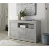 Buffet 3 portes battantes URBINO gris ciment