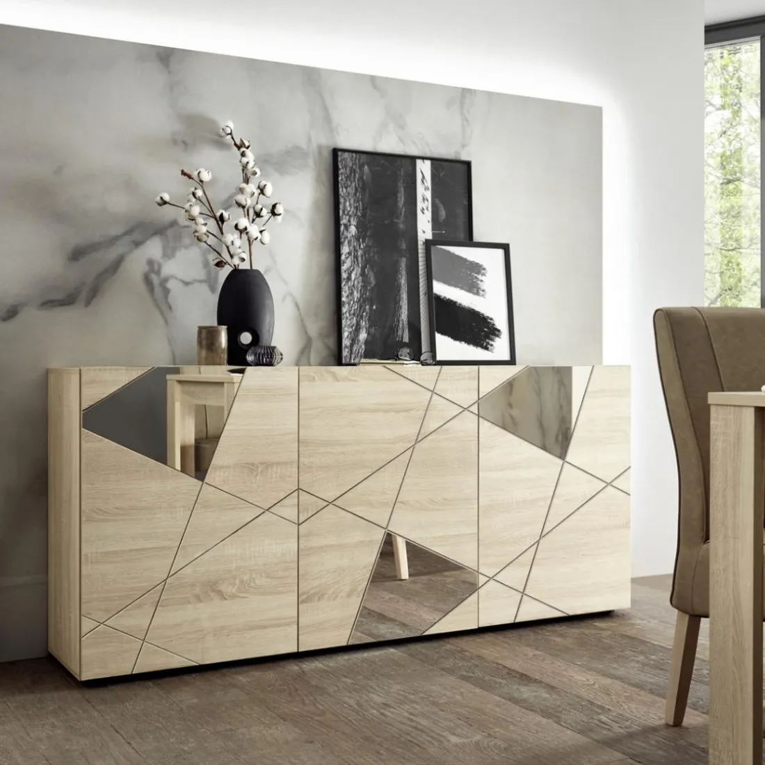 Buffet 3 portes beige