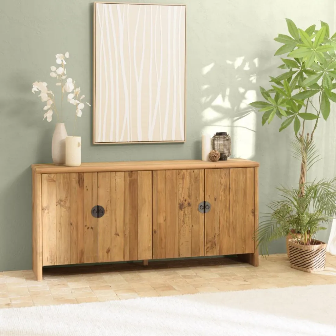 Buffet 4 portes bois pin recyclé SANDY