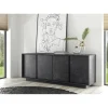 Buffet 4 portes CARRARA décor marbre noir