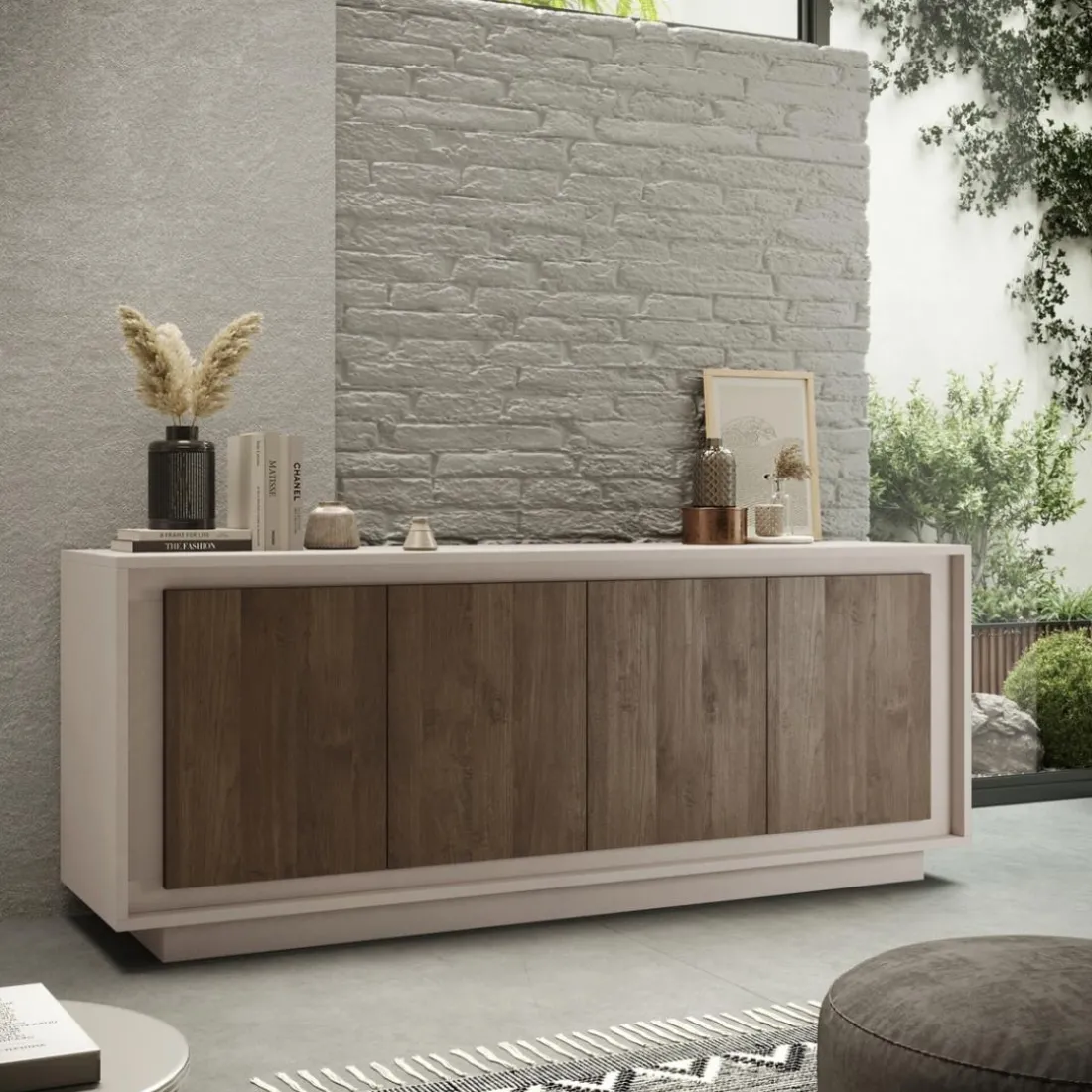 Buffet 4 portes cashmere panneaux de particules