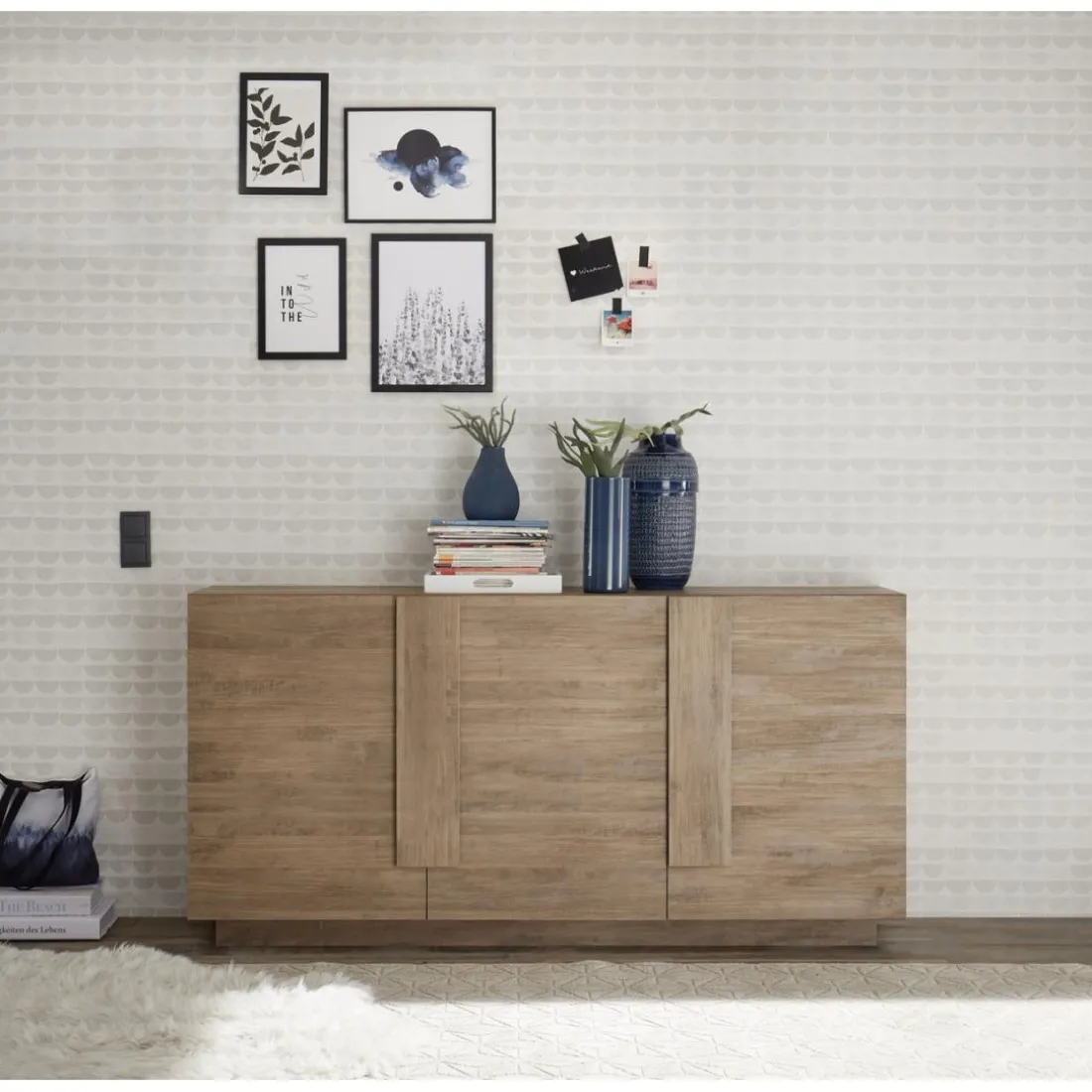 Buffet 3 portes chene mercure beige