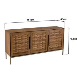 Buffet 3 portes en bois de teck recyclé