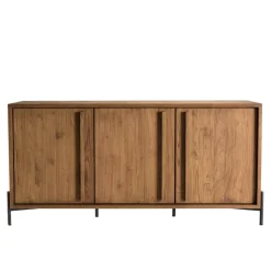 Buffet 3 portes en bois de teck recyclé pieds en métal noir