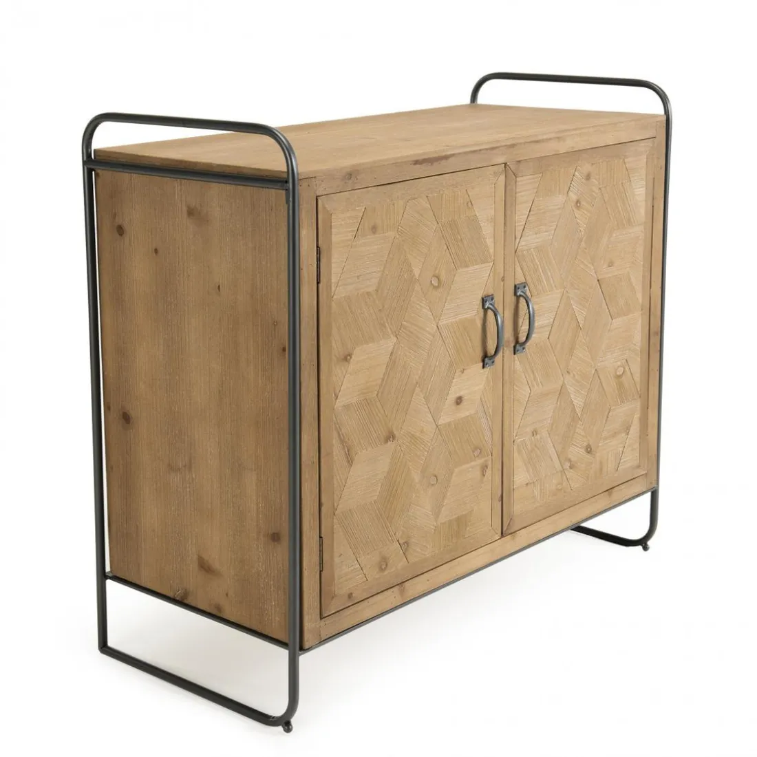 Buffet 2 portes en Sapin pieds métal - ZELYA