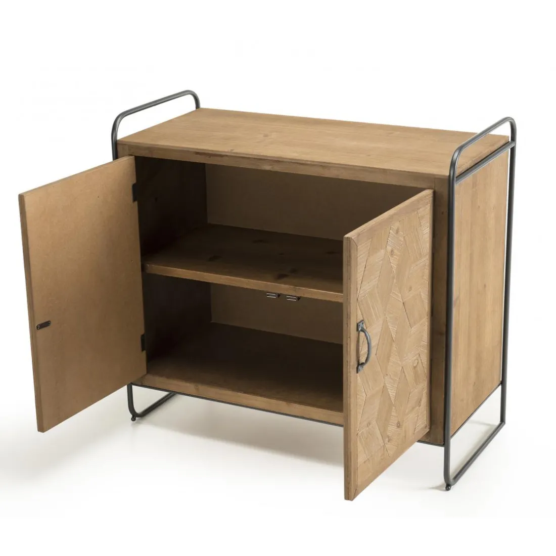 Buffet 2 portes en Sapin pieds métal - ZELYA
