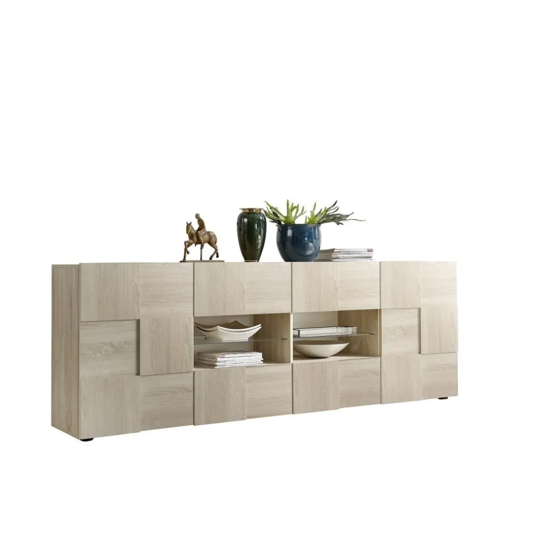 Buffet 2 portes et 4 tiroirs DAMA décor chêne samoa