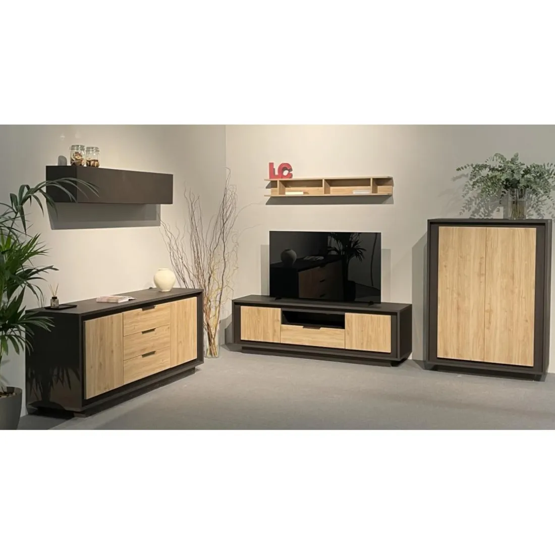 Buffet 2 portes et 3 tiroirs Lava chene