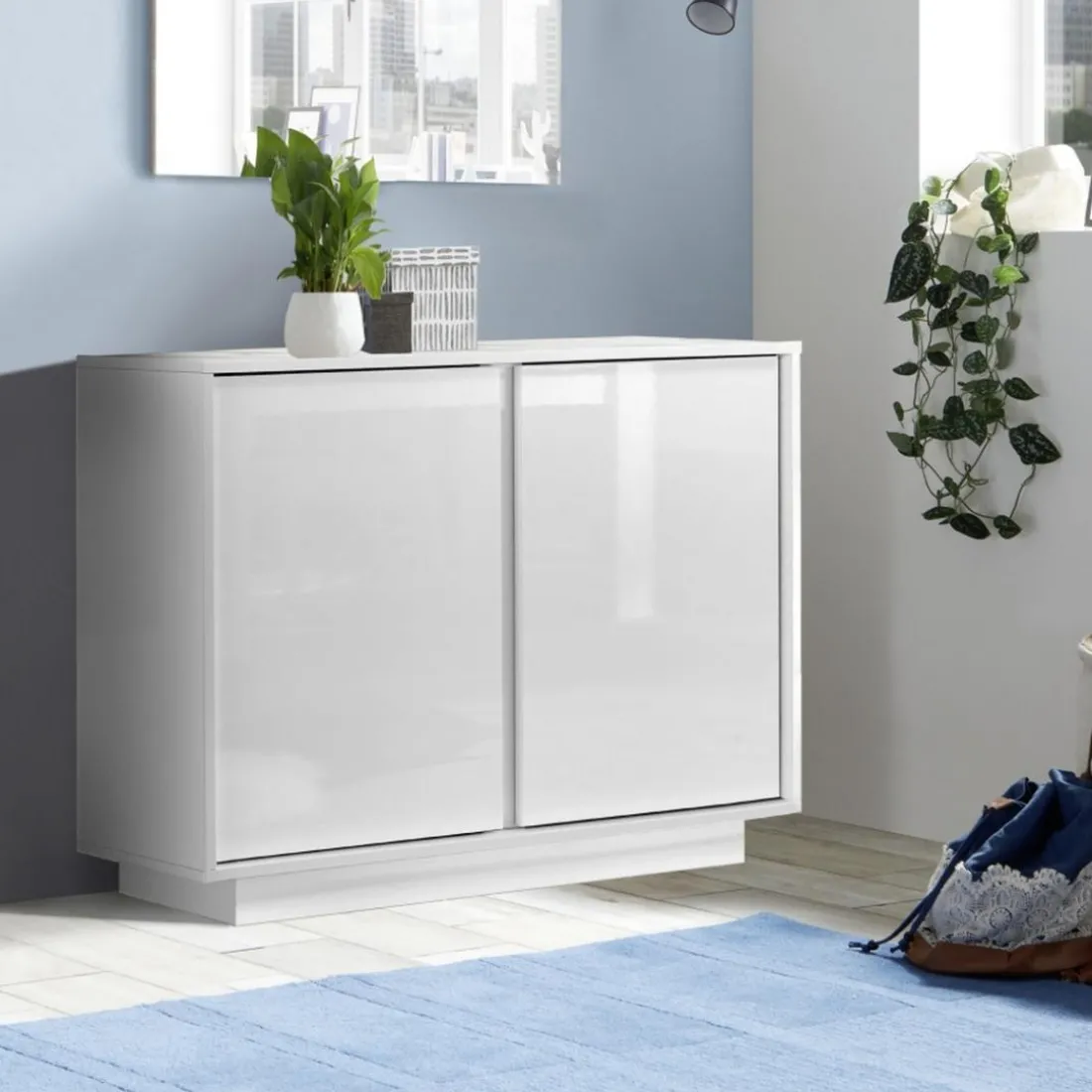 Buffet 2 portes ICE laqué blanc brillant