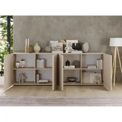 Buffet 4 portes RIOPanneaux de particules de première qualité Portes en MDF