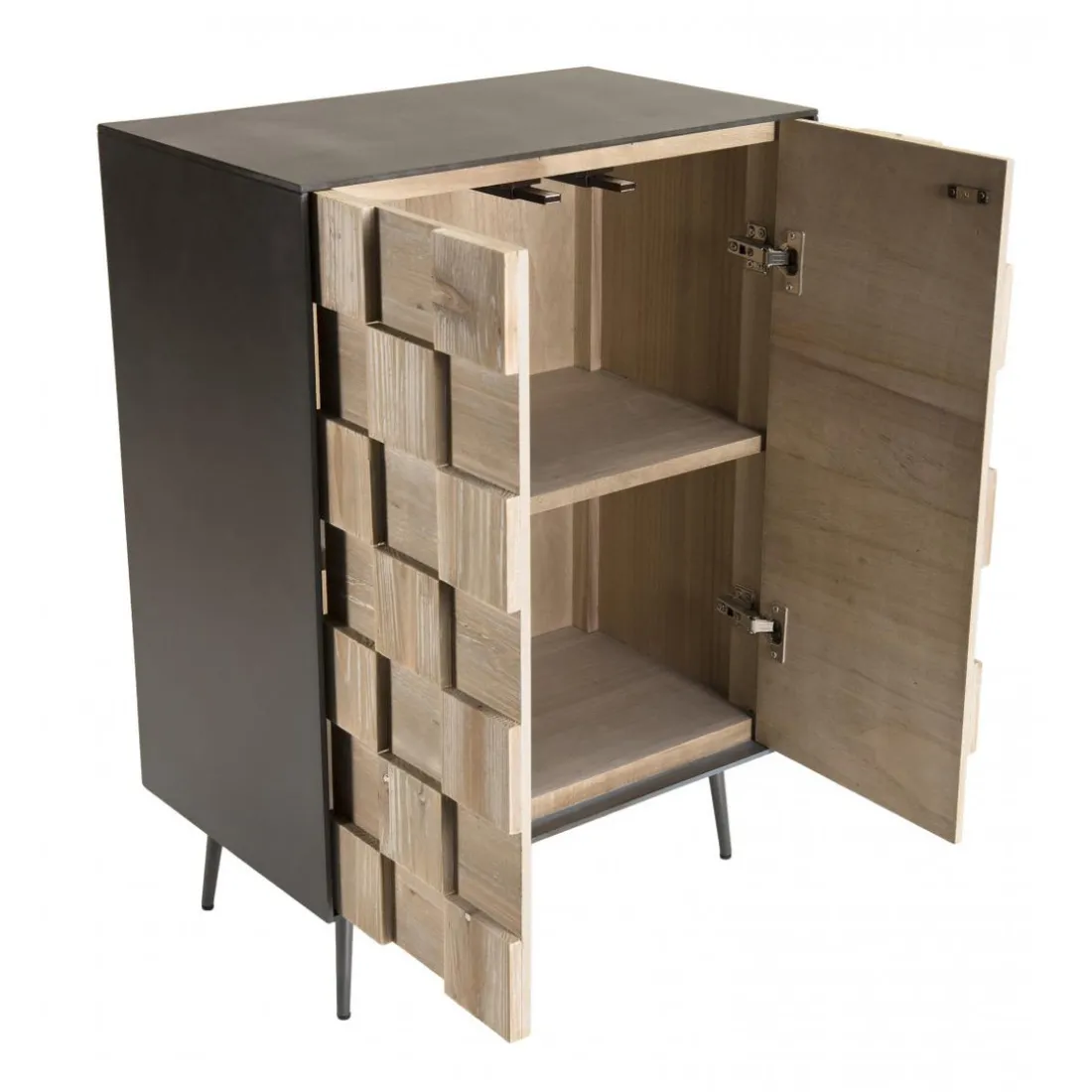 Buffet 2 portes Sapin et pieds métal CARLA