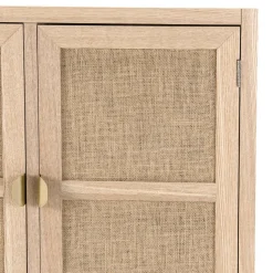 Buffet ALINE 2 Portes Toile De Jute Pieds Métal Doré