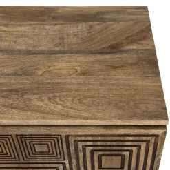 Buffet bois Manguier 177x45cm 4 portes 2 étagères Goa