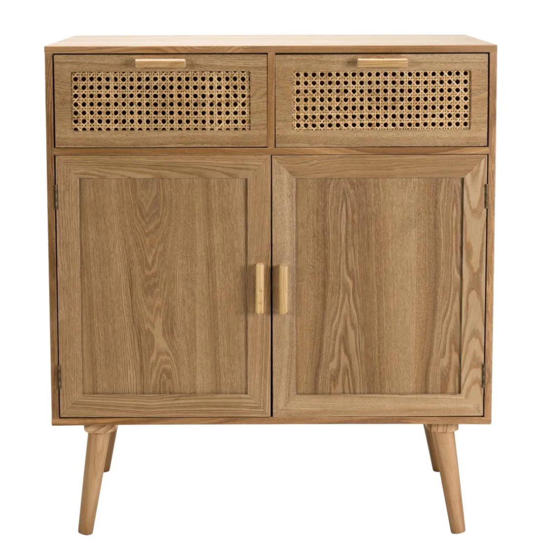 Buffet couleur naturel 2 tiroirs cannage 2 portes - RODRIGO