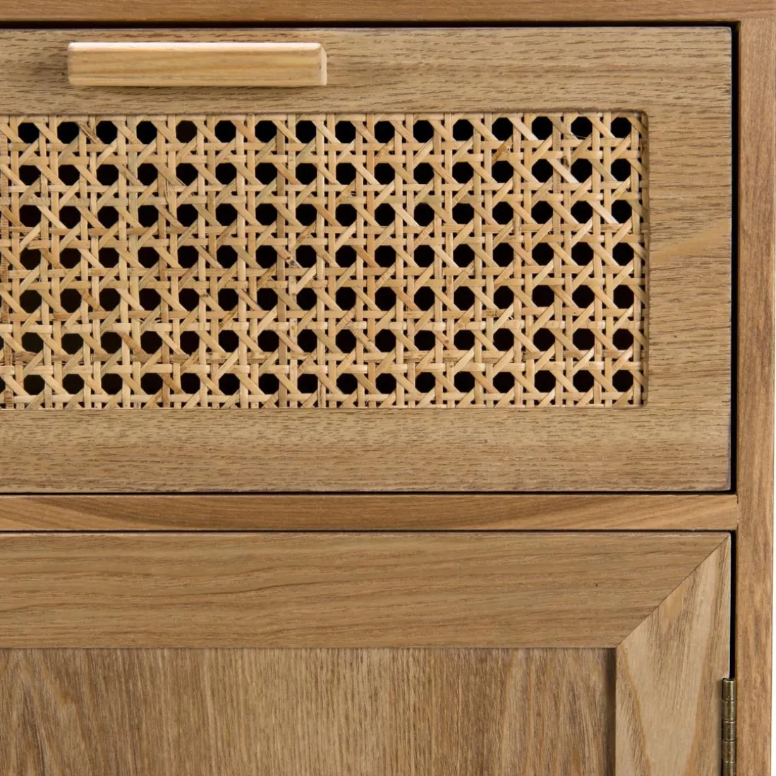 Buffet couleur naturel 2 tiroirs cannage 2 portes - RODRIGO
