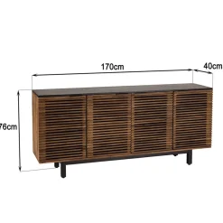 Buffet en bois de manguier 4 portes ajourées ALIX