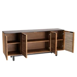 Buffet en bois de manguier 4 portes ajourées ALIX