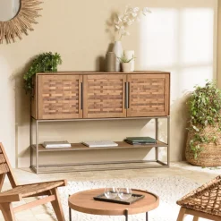 Buffet en bois de teck recyclé 3 portes