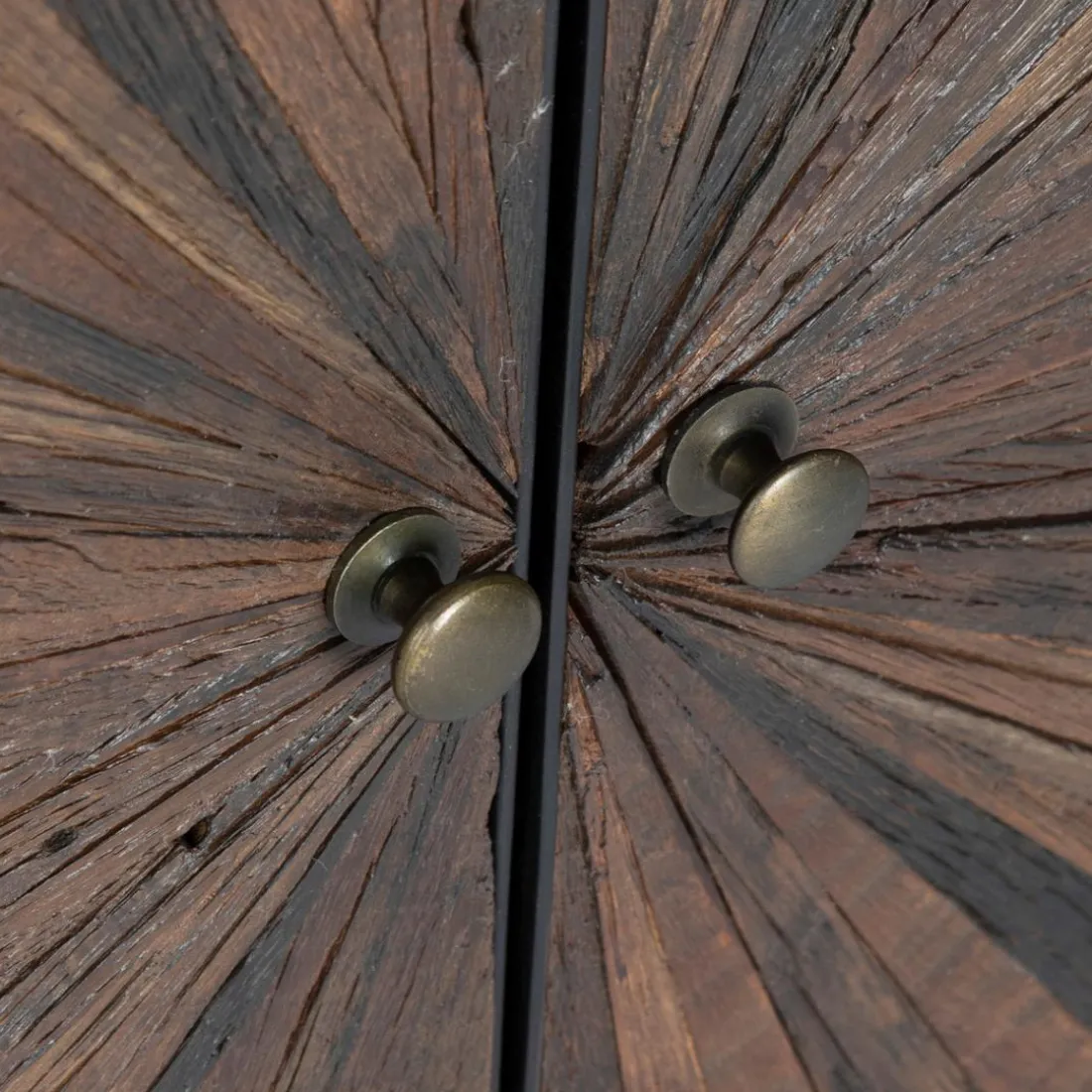 Buffet en bois recyclé 2 portes et structure métal ORIGINS métal antique