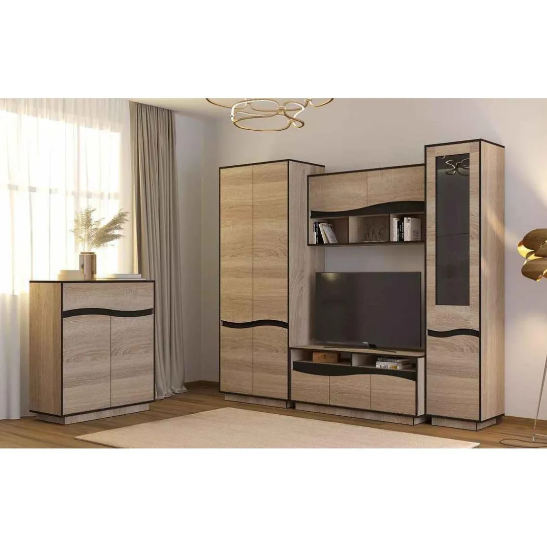 Buffet Haut 1 Tiroir Et 2 Portes Battantes Chêne Clair