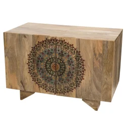 Buffet IRENE 2 Portes 1 Étagère COLOMBO Bois Manguier 83 X 45 Cm