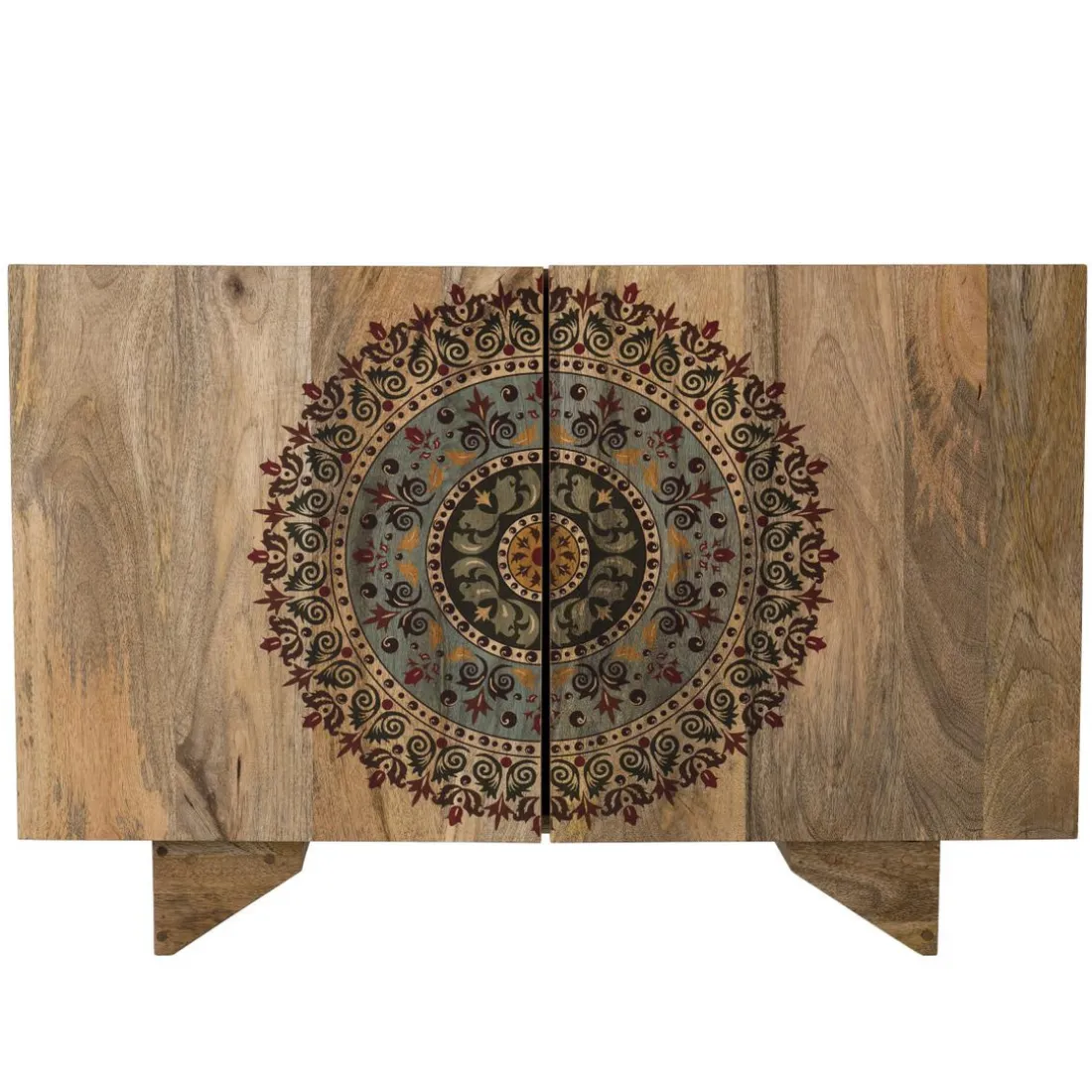 Buffet IRENE 2 Portes 1 Étagère COLOMBO Bois Manguier 83 X 45 Cm