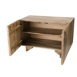 Buffet IRENE 2 Portes 1 Étagère COLOMBO Bois Manguier 83 X 45 Cm