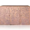 Buffet style oriental en bois sculpté Malago Cuivre patiné