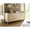 Buffet vaisselier 4 portes PALMA décor chene clair