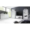Buffet vitrine 4 portes BASIC laqué blanc brillant