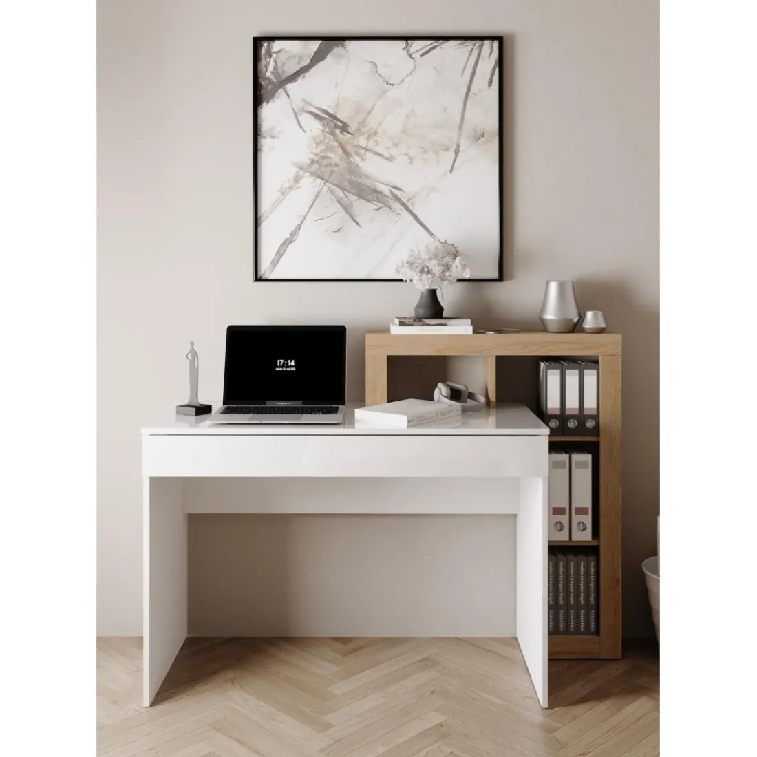 Bureau blanc a Panneau de particules