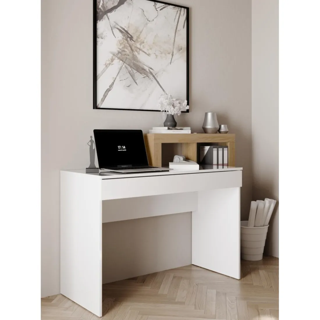 Bureau blanc a Panneau de particules