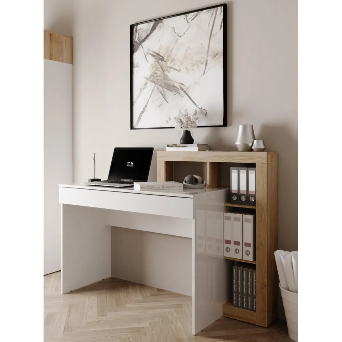 Bureau blanc a Panneau de particules