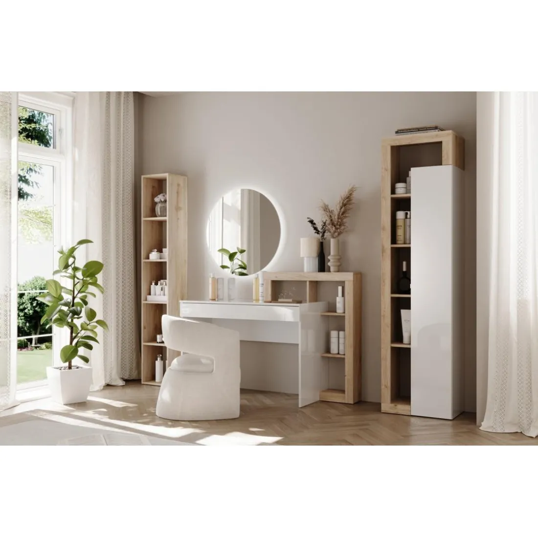 Bureau blanc a Panneau de particules