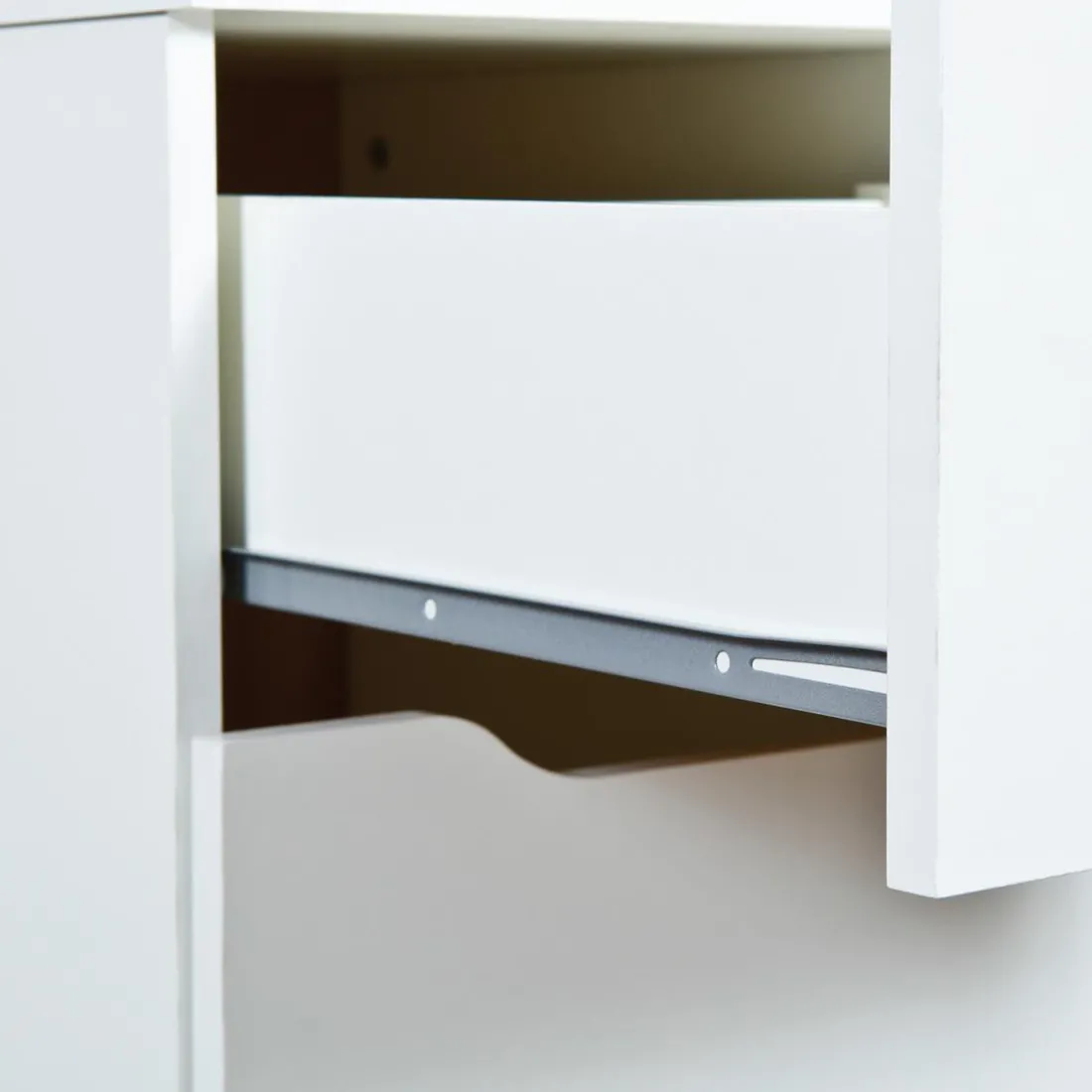 Bureau à glissières métalliques Blanc MAURATI