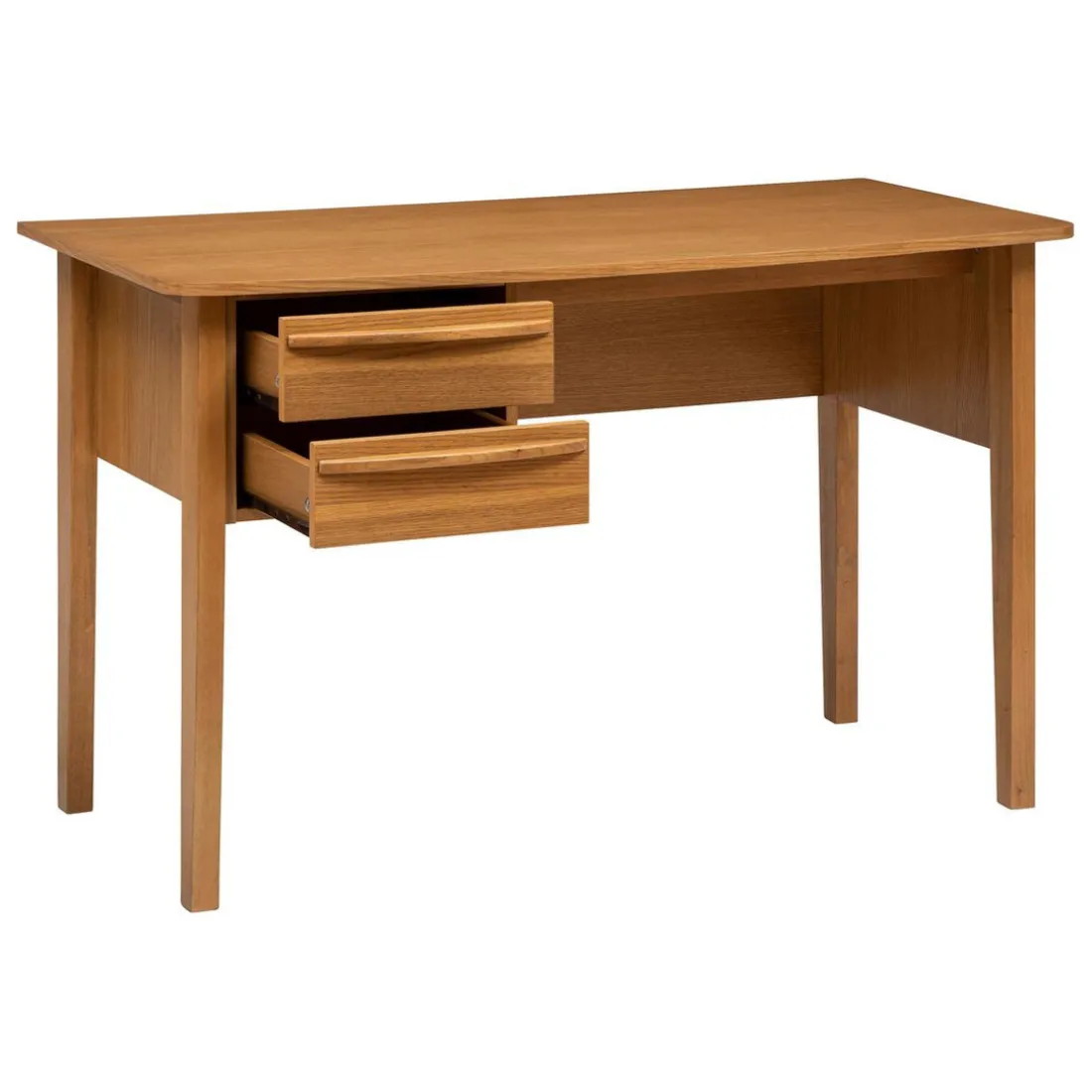 Bureau 2 tiroirs en placage chêne