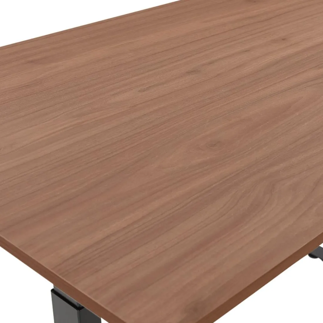 Bureau assis debout électrique 'TRONIK' noir avec plateau en bois finition Noyer