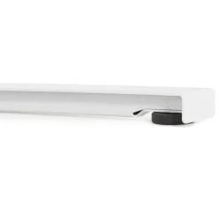 Bureau assis-debout électrique 'BIONIK'avec plateau en bois finition Noyer et pied en métal blanc