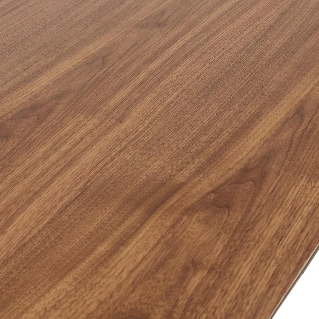 Bureau assis-debout électrique avec plateau en bois finition Noyer et pied en métal noir
