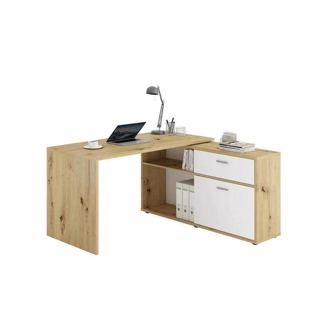 Bureau D'Angle Couleur Chêne Sable DIEGO