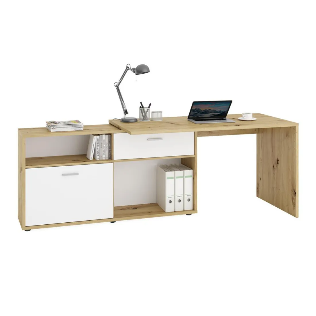 Bureau D'Angle Couleur Chêne Sable DIEGO