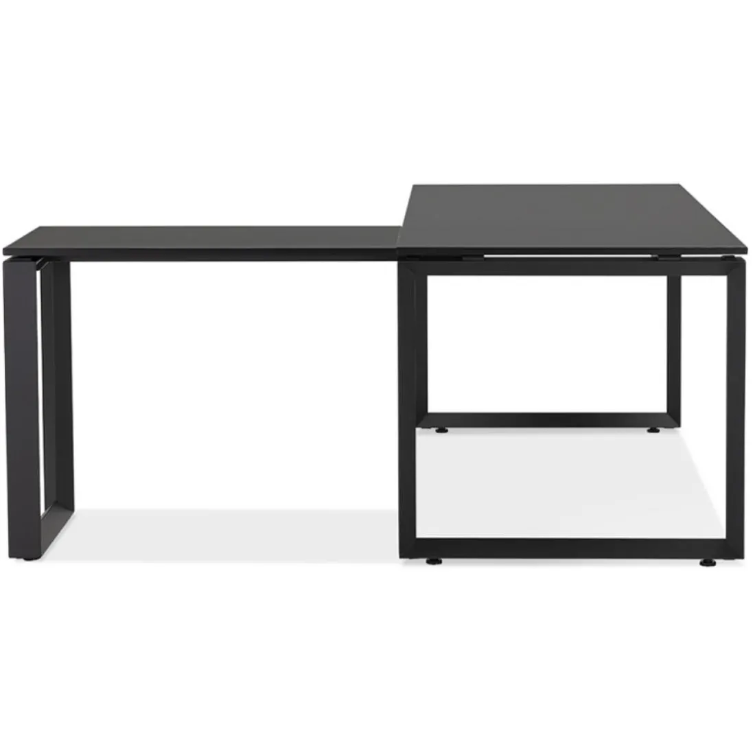 Bureau d'angle design 'BAKUS' en bois et métal noir