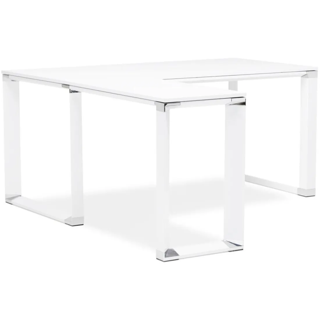 Bureau d'angle design 'XLINE' en bois blanc