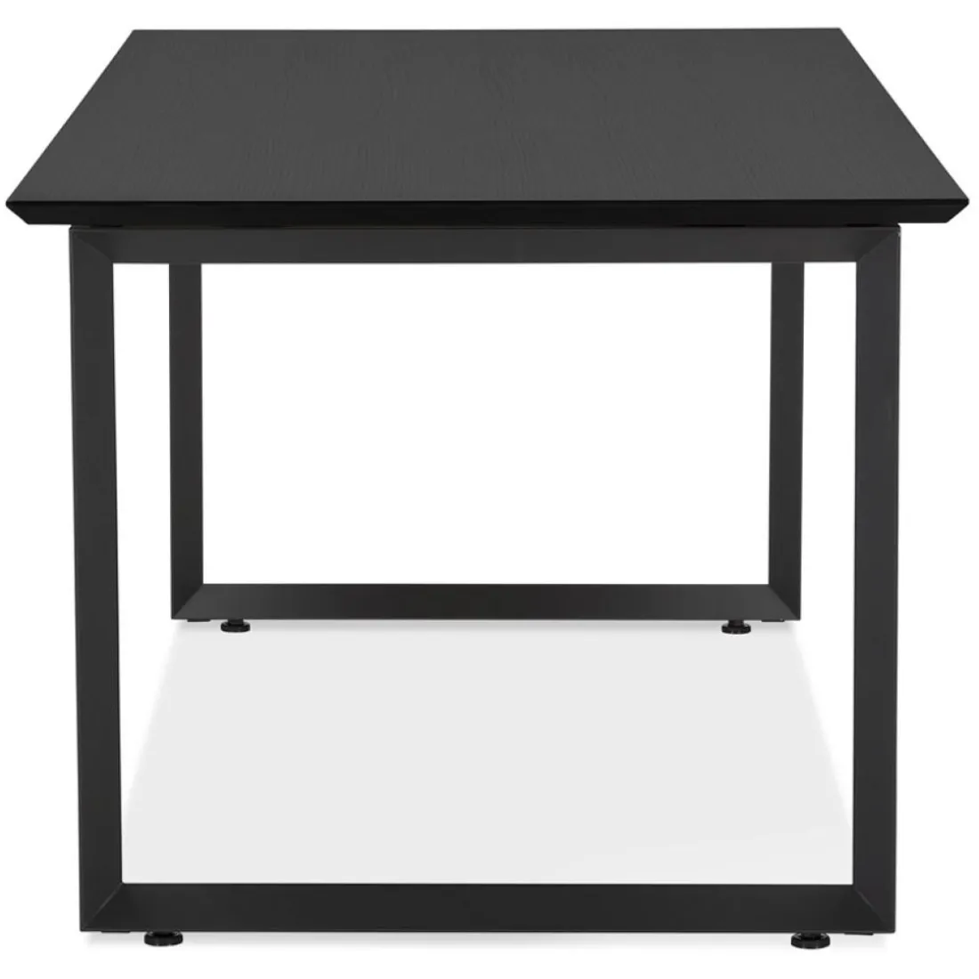 Bureau de direction droit 'GIMINI' en bois et métal noir